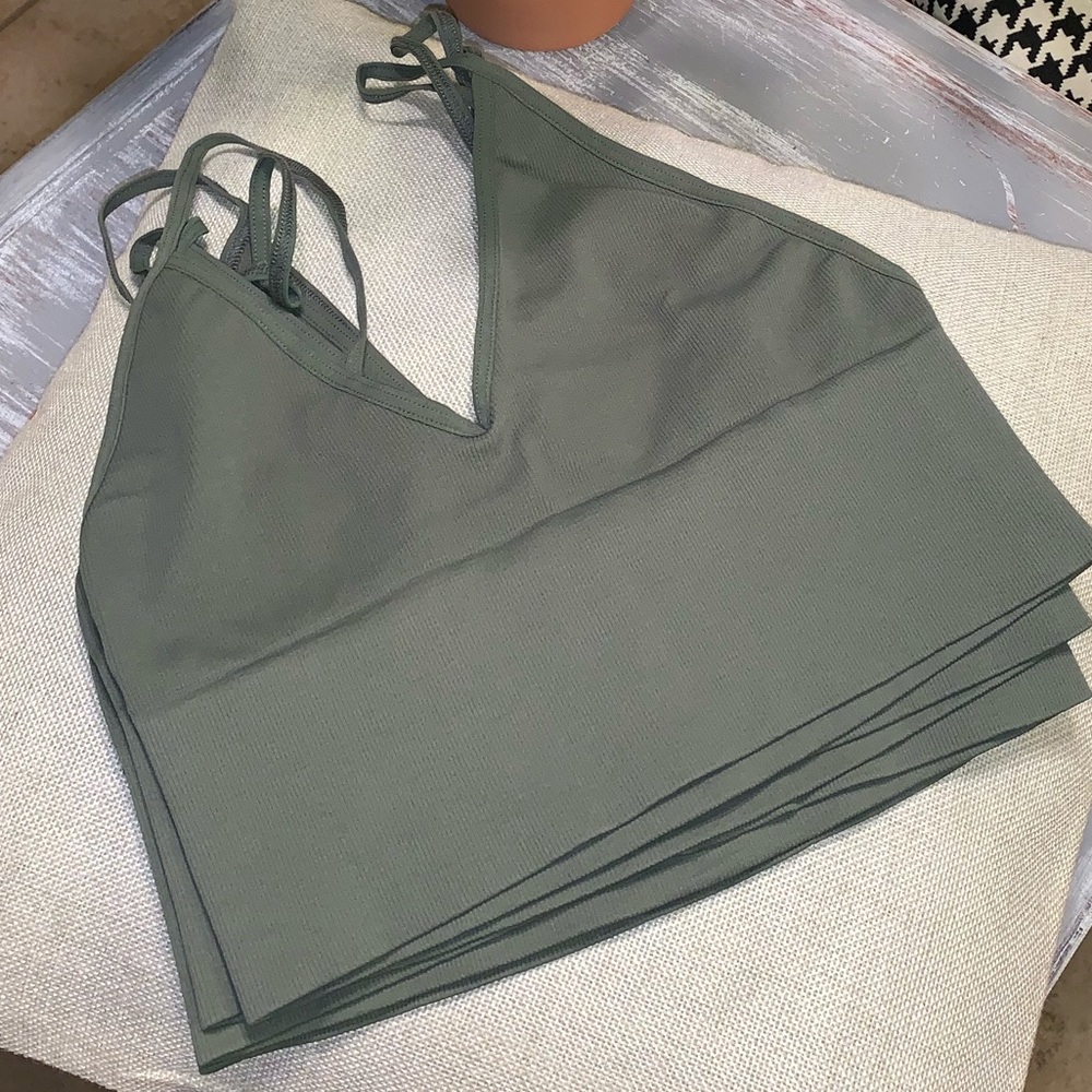 Free People ARMY GREEN Ali low back bra - Picture 6 of 8